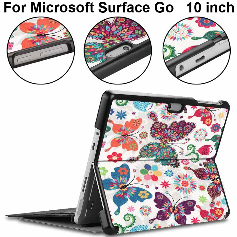 

Fashion Nice Painting Cover For Microsoft Surface Go 10 inch Tablet Case Shell Bag With Color Butterfly Girl Tower Eye Printing