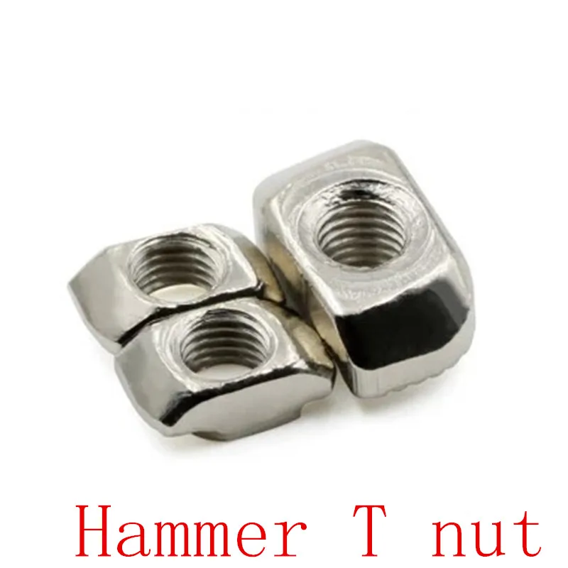 T nut M3 M4 M5 M6 M8 головка молотка гайка крепежный слот соединитель никелированный для