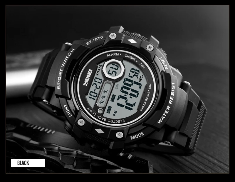 SKMEI Марка Для мужчин Спортивные часы модные Chronos обратного отсчета Для Мужчин's Водонепроницаемый светодиодный цифровой часы человек