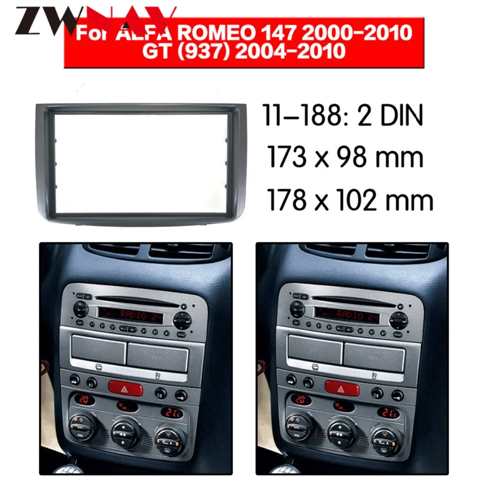 

Car DVD Player frame For 2000-2010 ALFA ROMEO 147 2DIN Auto AC Black LHD RHD Auto Radio Multimedia NAVI fascia