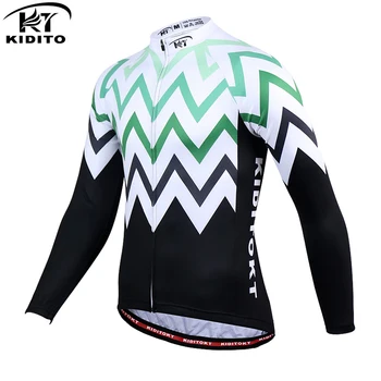 

KIDITOKT Long Sleeve Autumn Cycling Jersey MTB Bicycle Cycling Shirt Breathable Racing Road Bike Cycling Sportswear For Men
