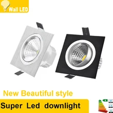 Квадратный яркий Встраиваемый светодиодный светильник с регулируемой яркостью, квадратный светильник 7 Вт, 9 Вт, 12 Вт, Светодиодный точечный светильник, декоративный потолочный светильник, AC 110 В, 220 В