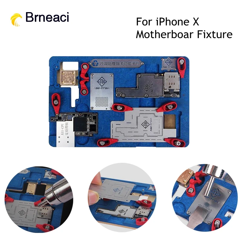 

Brneaci Eplosion-proof Cooling Tin Multi-functional Platform For iPhone X Motherboard Fixture A11 Circuit Board PCB Holder Jig