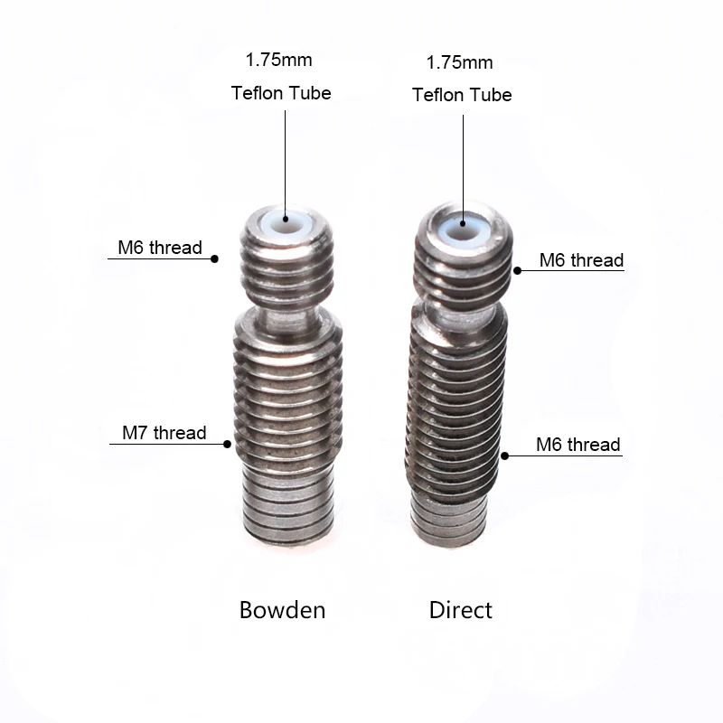 V6 Throat Bowden прямой Тепловой разрыв Hotend из нержавеющей стали полностью