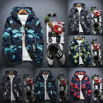

Men Winter Warm Camouflage Hoody Sweatshirt Bomber Top Coat Jacket Sportswear Hoodies