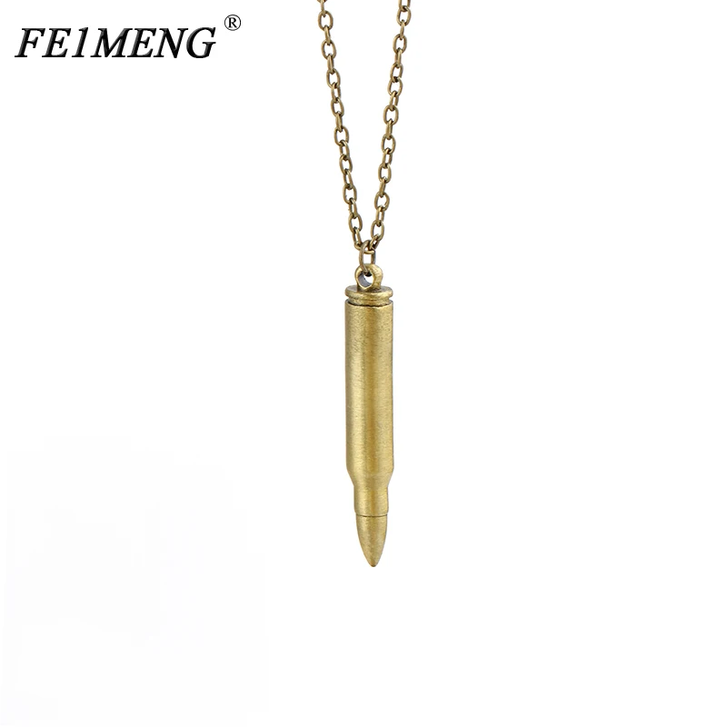 

Punk Charm Men Bullet Necklace Vintage Hip Hop Bullet Cremation Memorial Urn unscrewed Necklaces For Women Fashion Jewelry