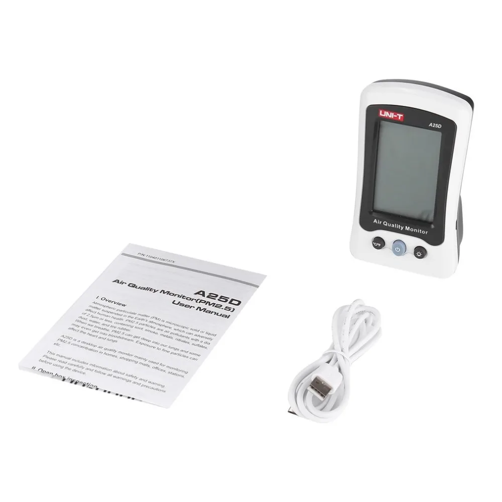 

UNI-T A25D PM2.5 Air Quality Monitor Analyzer Temperature Humidity Tester Gas Detector Environmental Meter Digital Thermometer