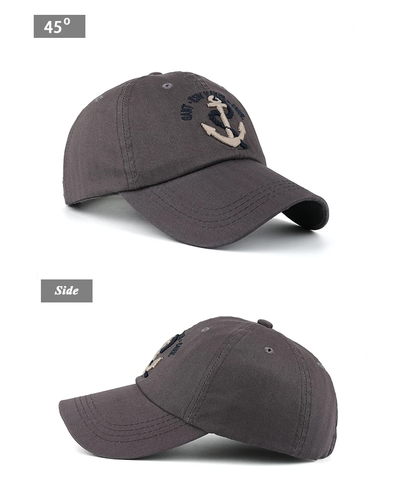 Новое поступление, хлопковая бейсбольная Кепка Gorras с якорем ...