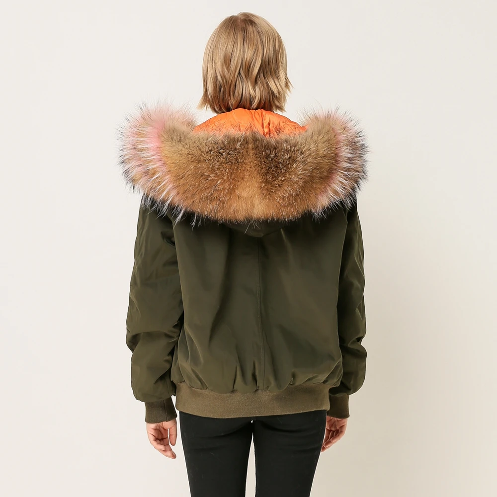 Розовый Java QC1876 Новое поступление F/W 2018 Модный женский зеленый пуховик с
