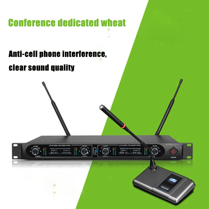 4-ميكروفون مكبر صوت للمؤتمرات اللاسلكية مع نظام مضخم الصوت Reciver