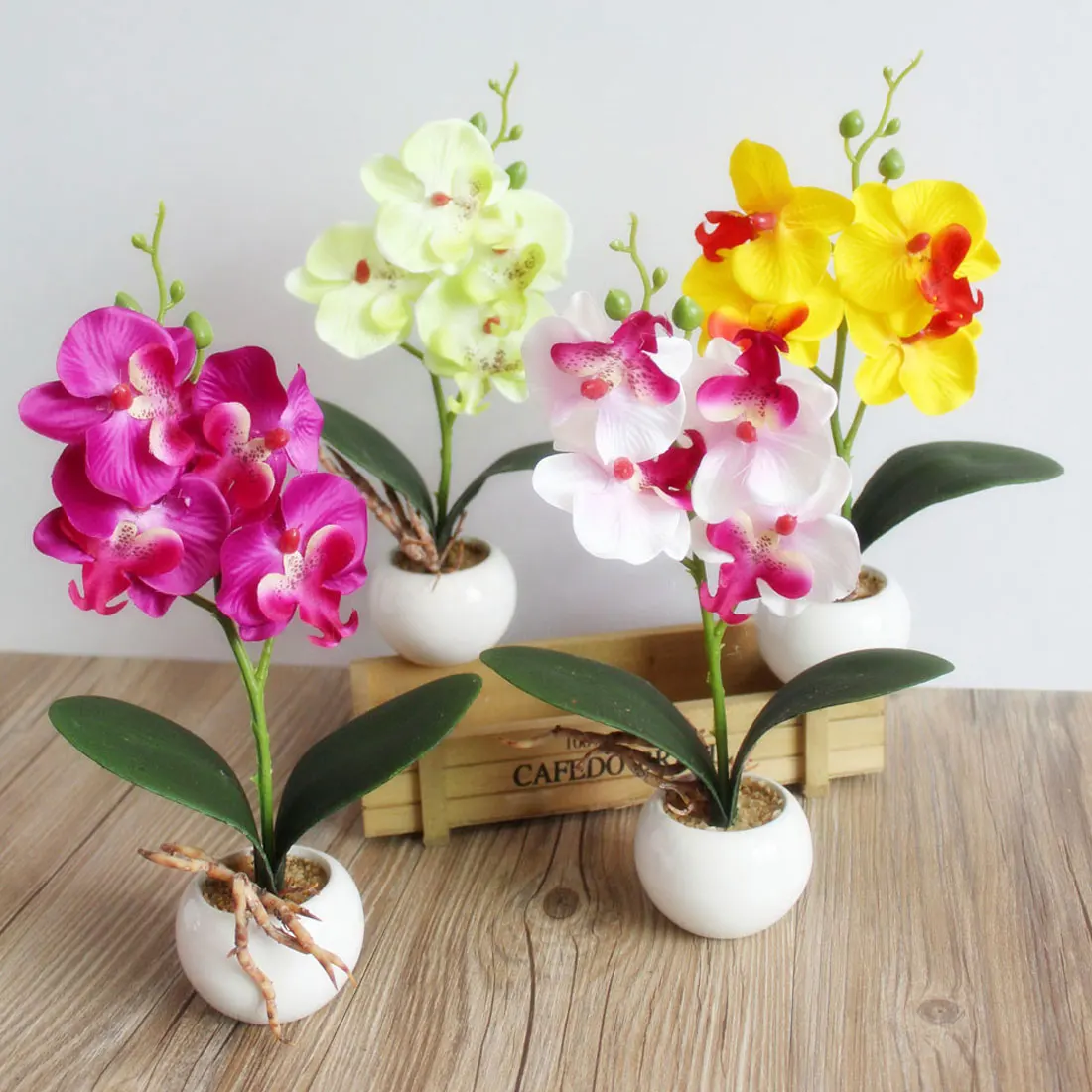 

Fashion Orchid Artificial Flowers DIY Artificial Butterfly Orchid Silk Flower Bouquet Real Touch Phalaenopsis Wedding Home Decor