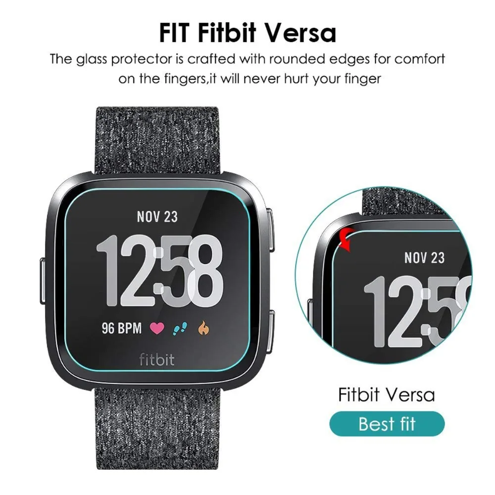 SOONHUA HD защитная пленка из закаленного стекла для Fitbit Versa фитнес-трекер Смарт-браслет часы против царапин защитный экран