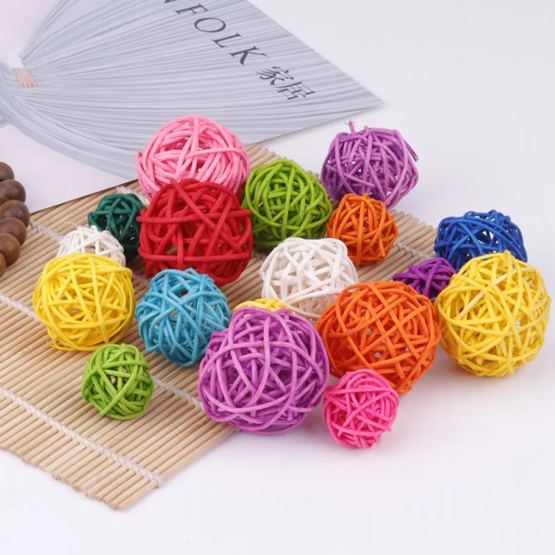 

Diameter 3/4/5 Cm Rattan Ball Lovely Elf for Happy Birthday Fairy Garden Decor Wedding Party Decor Home Decorations Accessories