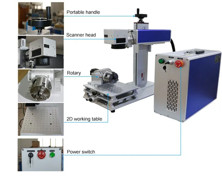 BCXlaser CNC 20 Вт-100 Вт волоконно-лазерная маркировочная машина для металла Wiith Лучшая цена