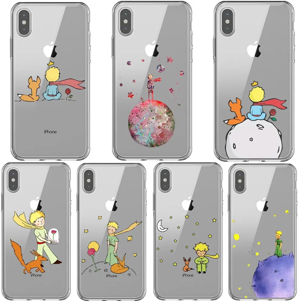 

Cartoon king The Little Prince earth space fox Clear Silicone Phone Case Cover For iPhone 5 5s SE 6 6SPlus 7 8 Plus X XR XS MAX