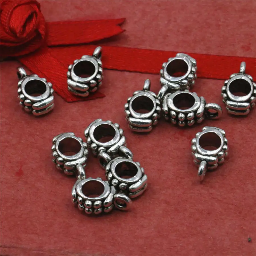 

New 50PCS Hot Sale Separator Beads Copper Lucky DIY Loose Finding Accessories Circle Jewelry Making Design Women Gifts 8x10mm