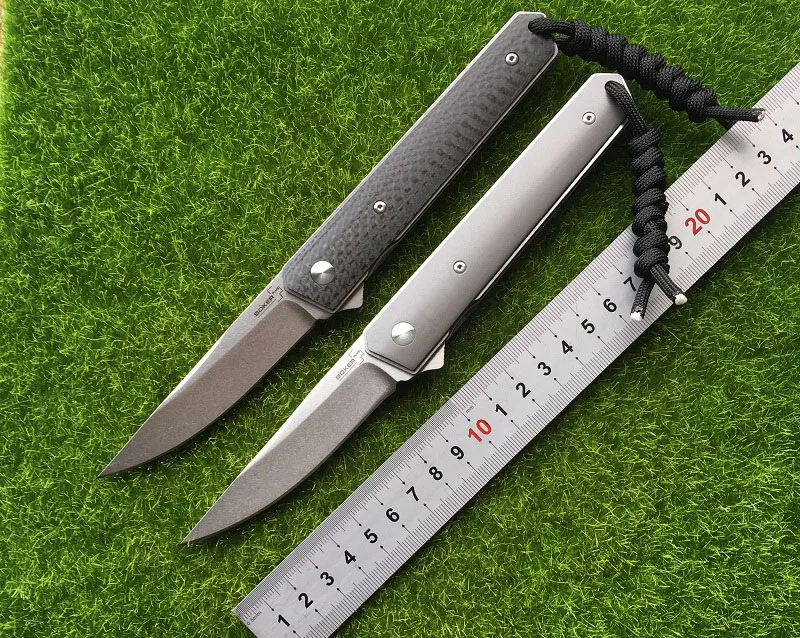 

Boker Newest Kwaiken ball bearing Flipper folding knife VG 10 blade Titanium carbon fiber handle camping hunting knife EDC tools