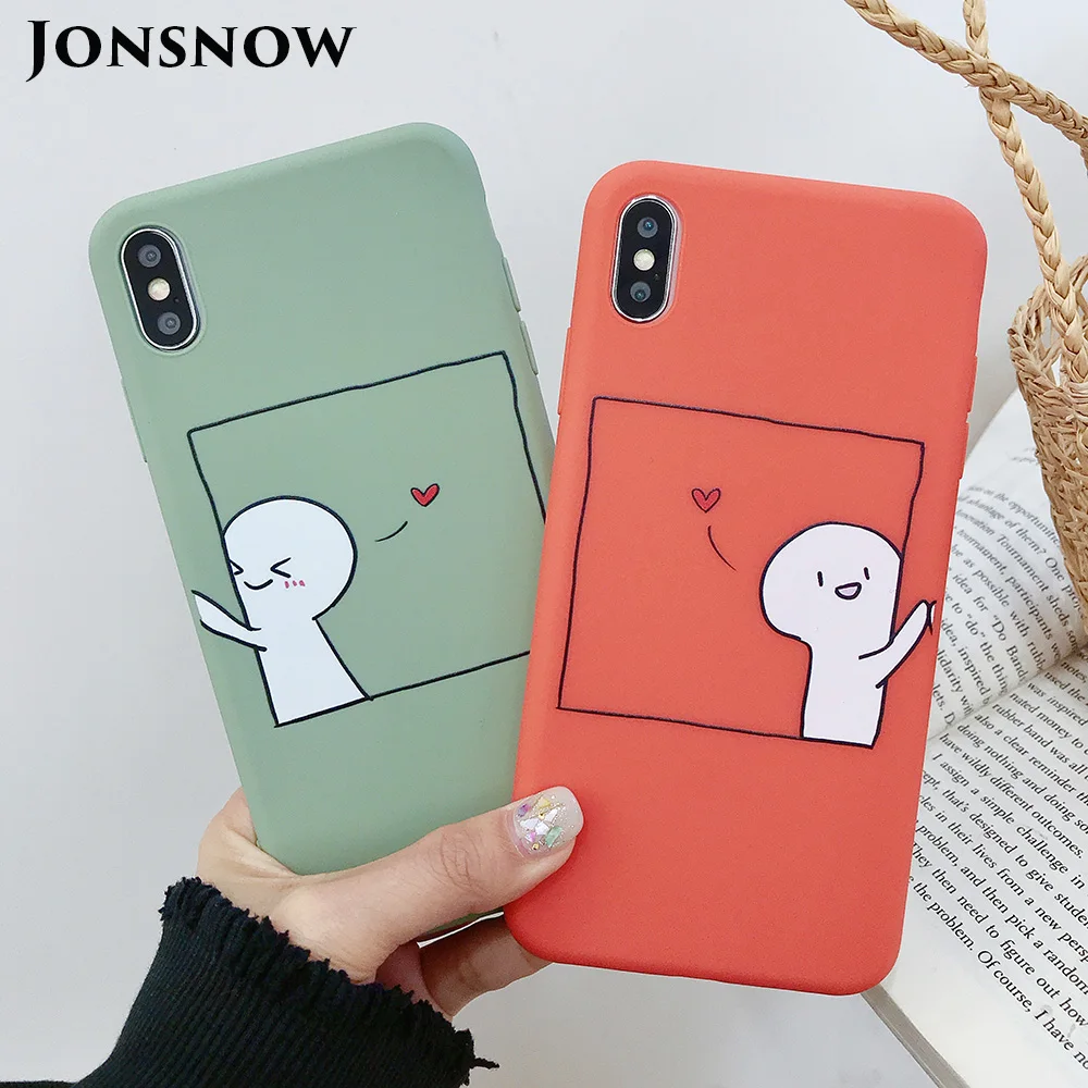 KIPX1076_1_JONSNOW Couples Style Soft Case for iPhone 7 8 6S 6 Plus Silicone Case for iPhone X XR XS Max Cartoon Painted Back Cover