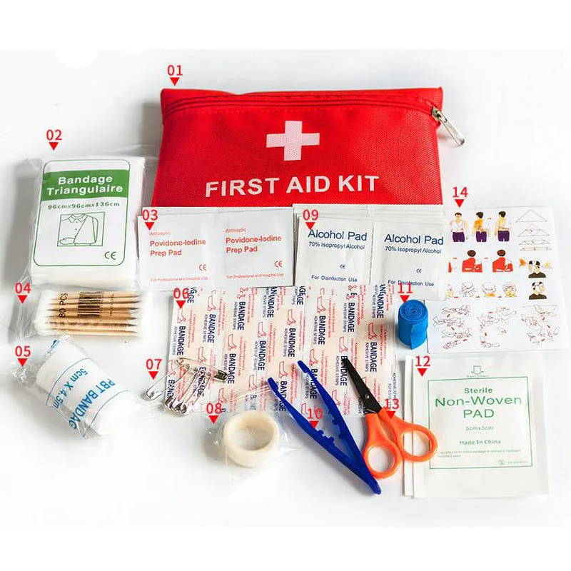 

45pcs/lot First Aid Emergency Kit Outdoor Canvas Waterproof For Family Camping Travel Emergency Medical Treatment YJJB009