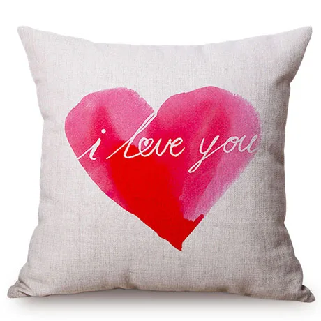 Pink Love Expression Girl The Inner Purest Love Story Simple Room Decorative Cushion Cover Cotton Linen Sofa Throw Pillow Cover K116-3