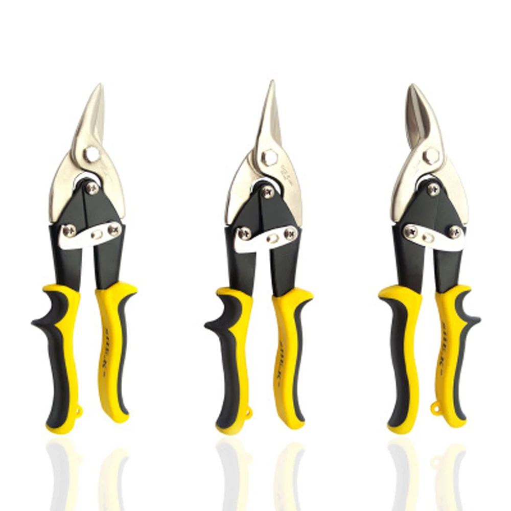 

SK-45A Aviation Snip Tin Snip Metal Scissor Iron Shear Plate Cutting Cutting Scissors Rubber Handle Straight 25cm Bending shear