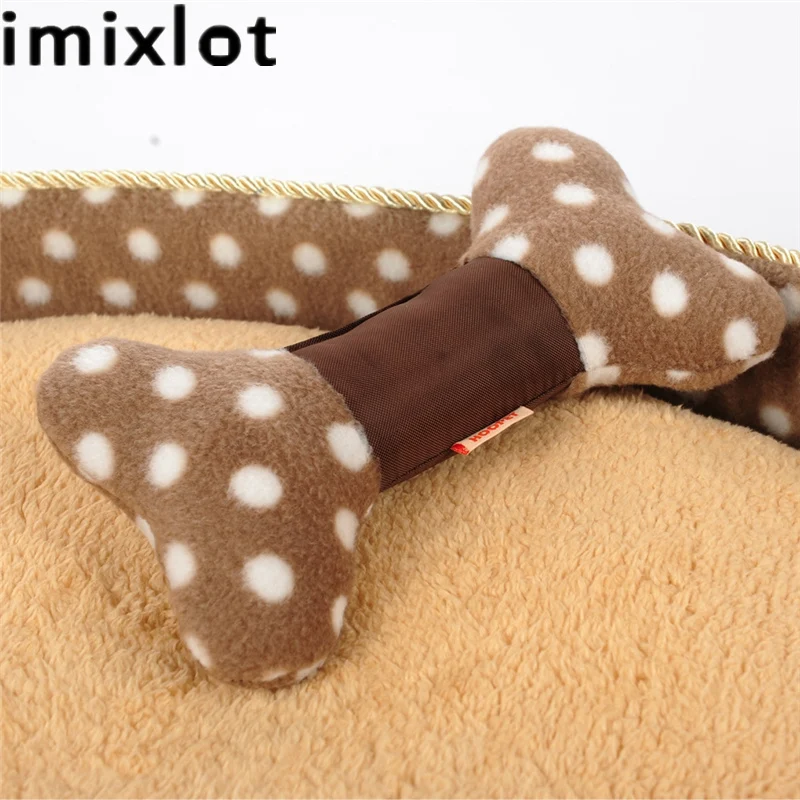 Imixlot Doll Stuffed Toys Soft Baby Toys Pet Pillow Sound Plush Toy Interactive Gift for Children Bone Shape for Pet Pillow