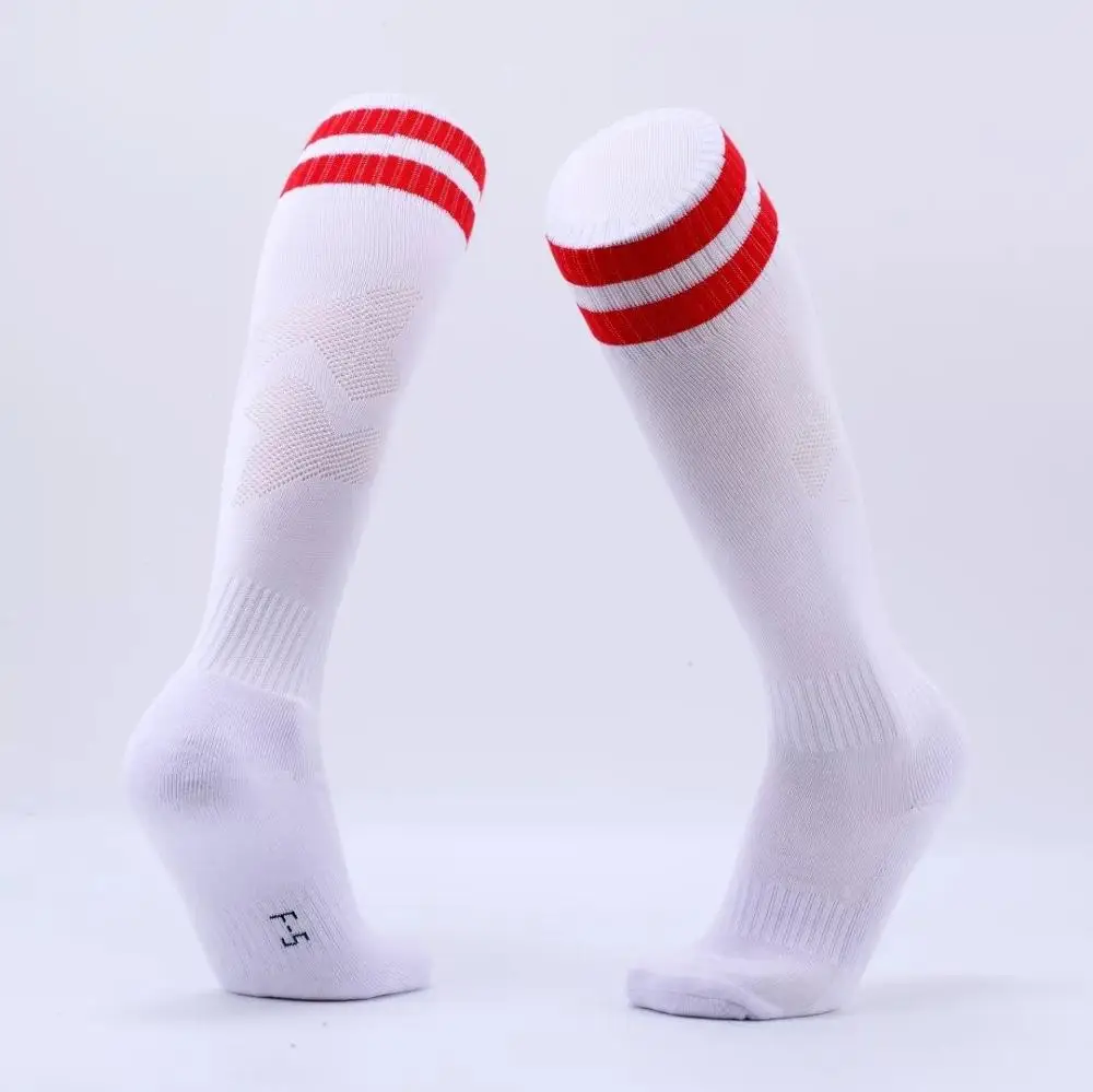 Высококачественные спортивные футбольные носки для велотренажера, баскетбола для детей, мужчин и женщин, гольфы, нескользящие носки для футбольной команды, Длинные чулки - Цвет: Неон