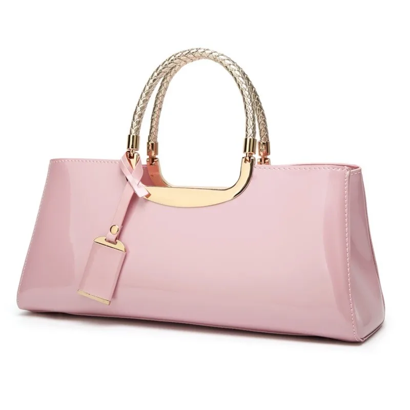 

Women Evening Bag Fashion Light Rubber Patent Leather Elegant Handbag Shoulder Wedding Bridal Bag Banquet Bolsa