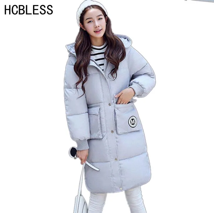 

HCBLESS 2017 New Long Parkas Female Women Winter Coat Thickening Cotton Winter Jacket Womens Outwear Parkas Winter Outwear