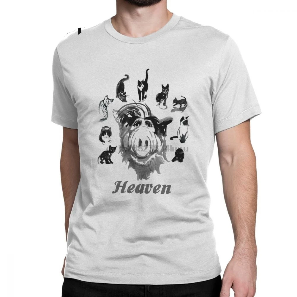 

Men Heaven Alf T Shirts Tv Comedy Gordon Shumway Sitcom Cat Series Alien Pure Cotton Short Sleeve Tees Birthday Gift T-Shirts