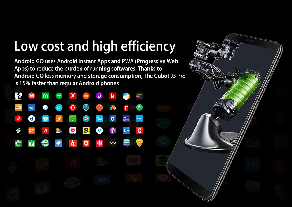 Cubot J3 Pro, 5,5 дюймов, 18:9, полноэкранный мобильный телефон MT6739 Quad CoreAndroid Go, 1 ГБ ram, 16 ГБ rom, 2800 мАч, 4G, смартфон с отпечатком пальца
