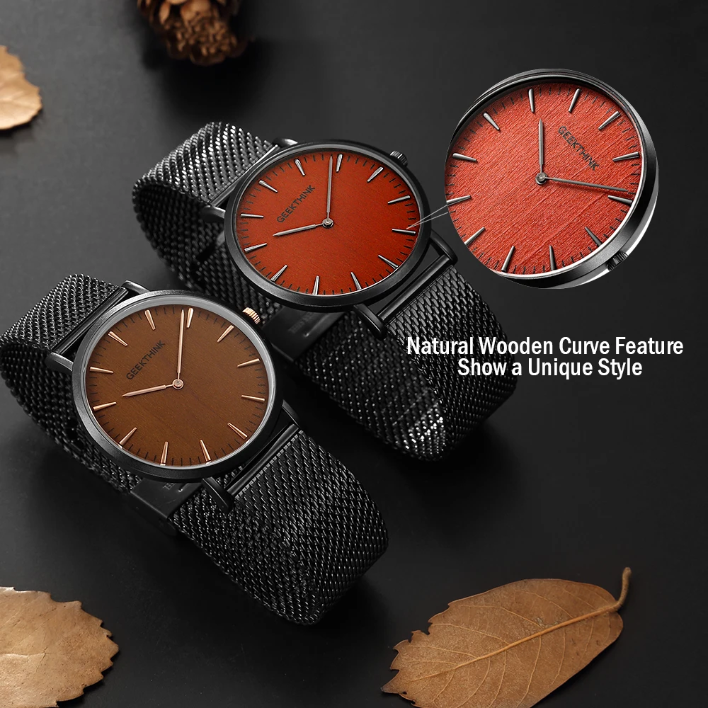 GEEKTHINK-Brand-ultra-slim-Top-thin-Quartz-Watch-Men-Casual-Wooden-Face-Stainless-Steel-JAPAN-Analog