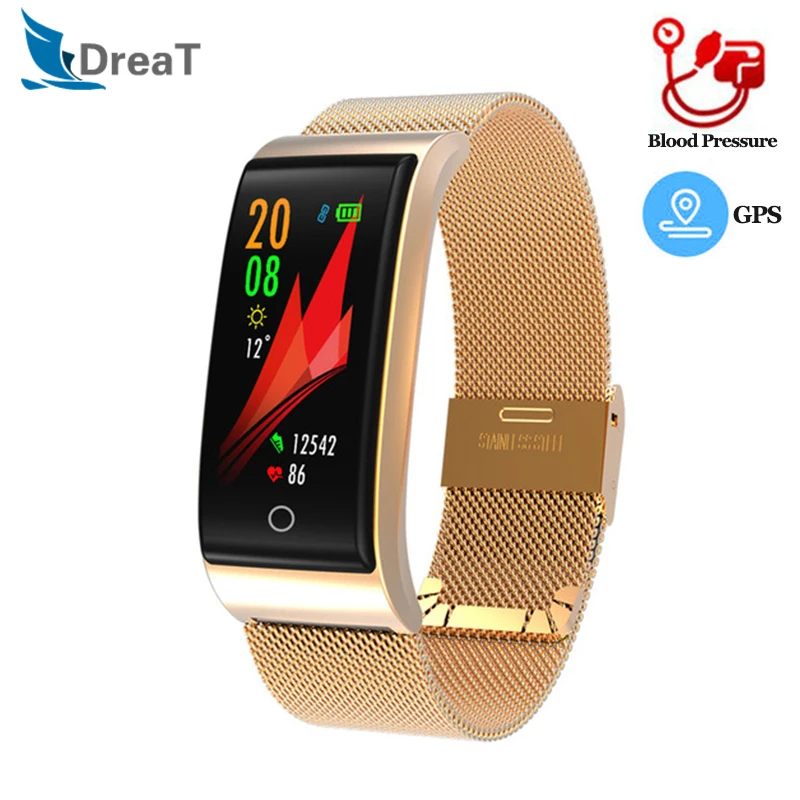 Дешево Фитнес браслет F4 для мужчин и женщин, умный браслет, браслет, измеритель артериального давления, пульсометр, фитнес часы, шагомер, font b gps b font трекер, ...