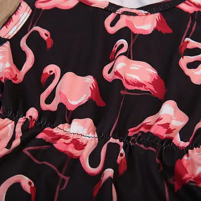 Одежда для малышей с принтом Фламинго от 0 до 24 месяцев боди пляжный костюм без рукавов для новорожденных девочек