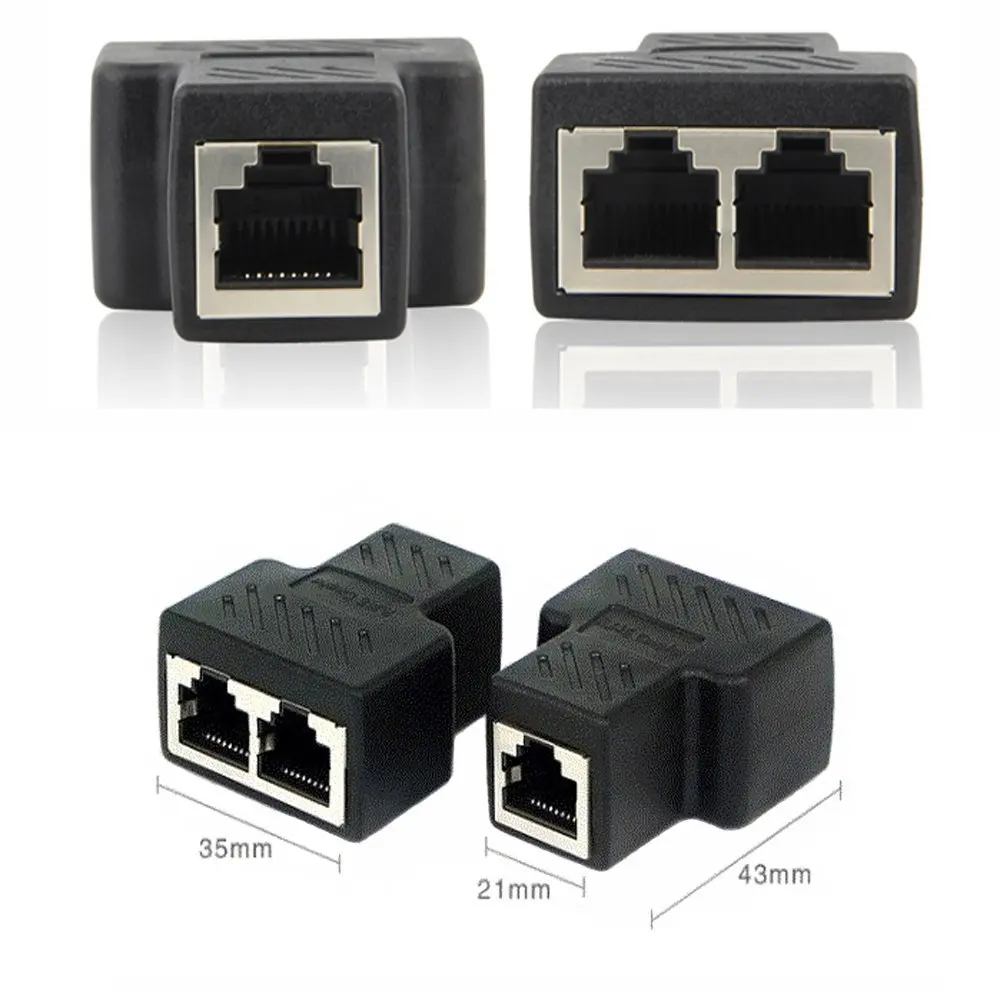 Сплиттер адаптер RJ45 2 шт. 1 разъема USB на порт 8P8C удлинитель разъем интерфейса LAN