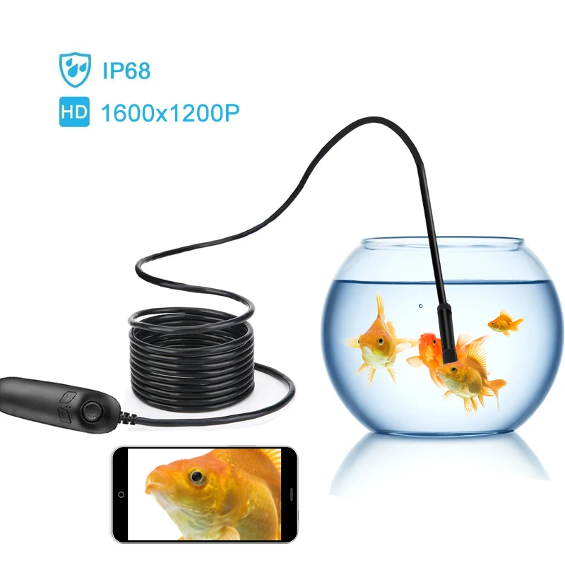 Беспроводная Инспекционная камера 1200P телескопическая эндоскоп Wi Fi с 8
