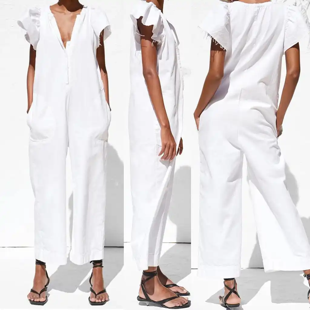 all white linen jumpsuits