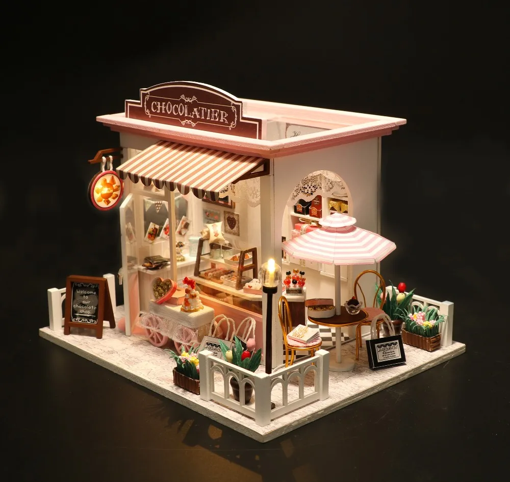 CUTEBEE Кукольный дом миниатюрный домик с мебель комплект деревянный дом миниатюрные игрушки для детей год Рождественский подарок C007