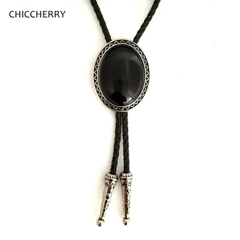 

Native American Necklace Black Agate Western Cowboy Bolo Tie Handmade Jewelry Fashion Accessories for Men Women Novelty Neckties