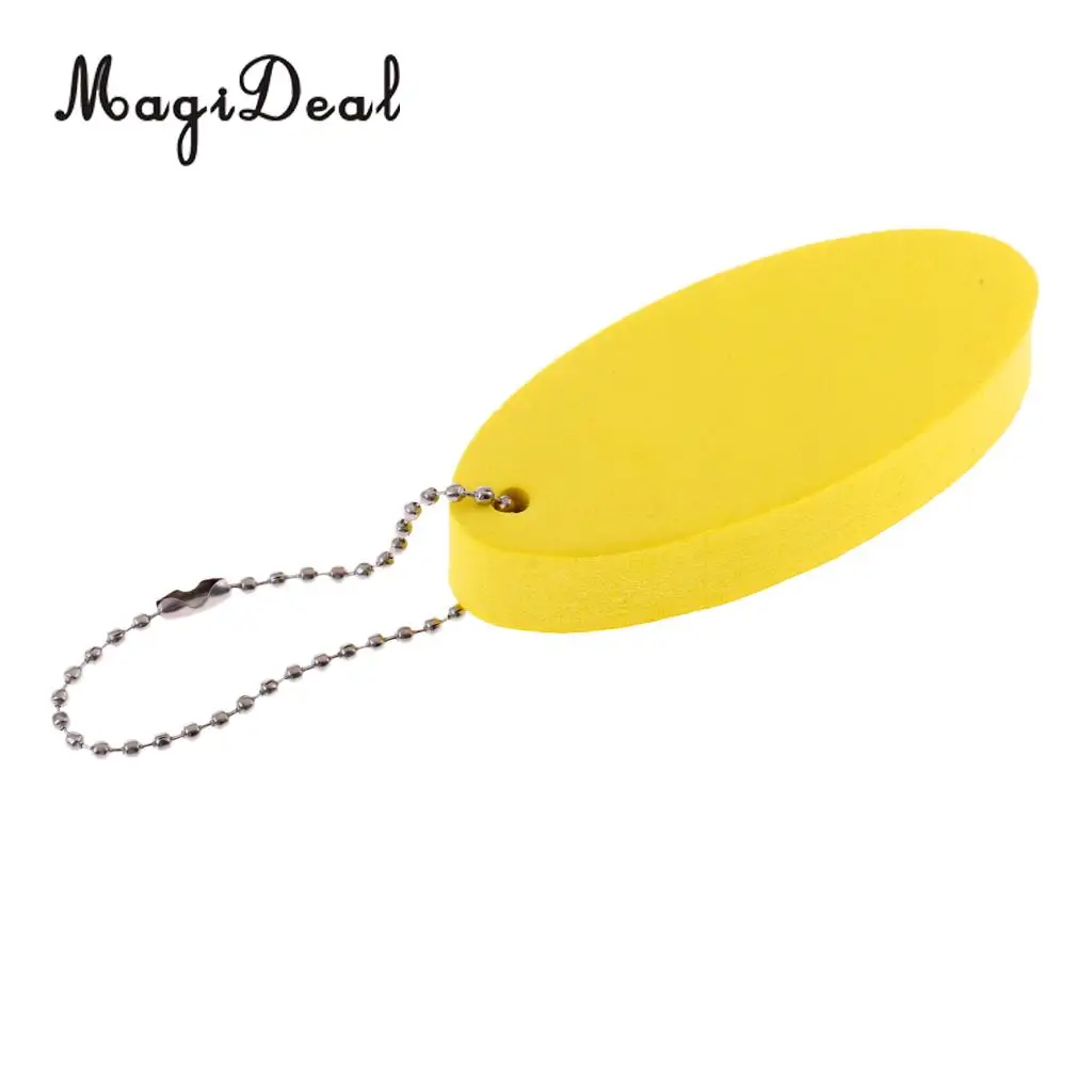 MagiDeal Oval Shaped EVA Foam Floating Key Ring Beads Boat Keychain for Canoe Kayak Rafting Canoeing Sailing Acce Black/Yellow