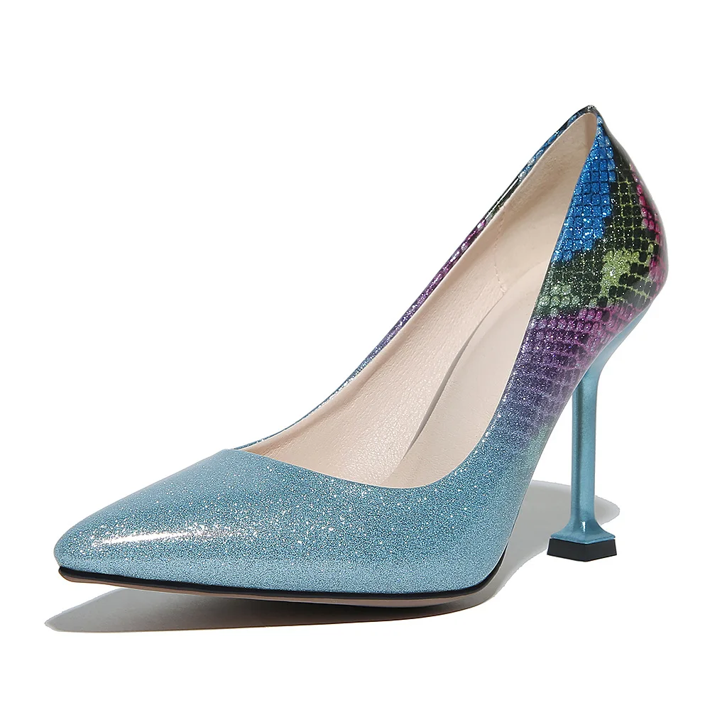 age season sexy high heel cat with shallow mouth 32-48 high-end single sequined shoes size code 1837