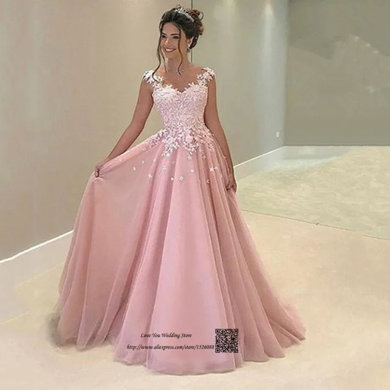 Vestidos de Baile Formatura 8 класс розовые платья для выпускного вечера Кружева Принцесса Длинные вечерние платье для выпускного вечера вечерние платья