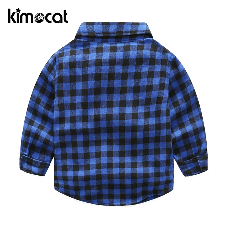 Kimocat/весенне-осенняя рубашка с длинными рукавами из 2 предметов+ штаны Одежда для маленьких мальчиков хлопковая детская одежда комплект детской одежды для маленьких мальчиков
