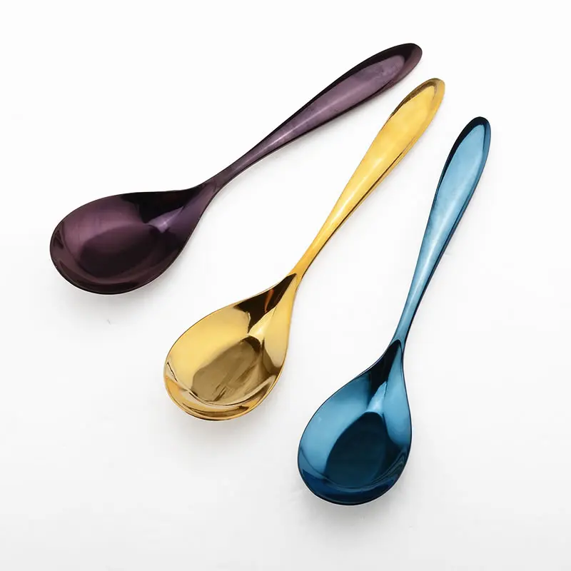 

Stainless Steel Flat Spoon Large Serving Spoons Basting Mixing Scoop Western Flat Bottom Kitchen Hotel Tableware Dinner Tools