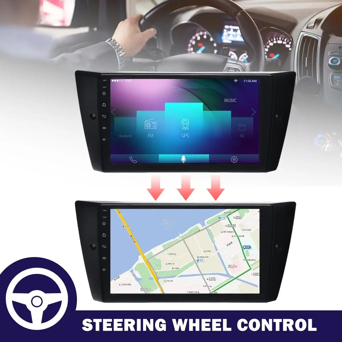 Clearance 9" 2DIN for Android6.0 Touch Screen Car DVD GPS Navigation MP5/FM WIFI Player Car bluetooth Stereo For BMW E90/E91/E92/E93 Radio 7 Clearance 9" 2DIN for Android6.0 Touch Screen Car DVD GPS Navigation MP5/FM WIFI Player Car bluetooth Stereo For BMW E90/E91/E92/E93 Radio 7