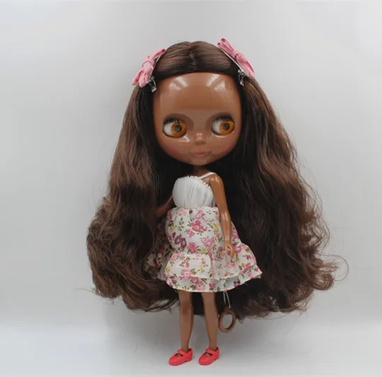 Blygirl кукла Обнаженная кукла коричневый кудрявый волос темная черная кожа Blyth кукла 7 шарнир тело DIY кукла может заменить мульти-тело новая кожа