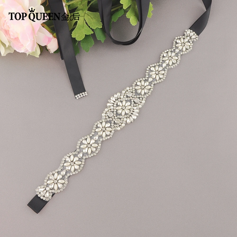 TOPQUEEN S161,, стразы, жемчуг, Свадебные ремни, свадебные пояса, свадебные пояса, свадебные аксессуары