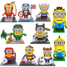Minion Super Heroes Diamond LOZ Building Blocks Mini Bricks Toys Educational DIY Toys for Children Compatible with Legoelieds