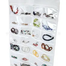 50 шт./лот Двусторонняя 72 карманы висит ювелирные изделия Организатор Дисплей серьги Кольца Цепочки и ожерелья Браслет держатель для хранения сумка W вешалка