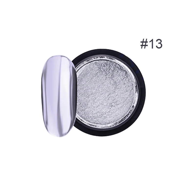 Mirror Powder 13 Зеркальный блеск для ногтей, порошок, металлический цвет, дизайн ногтей, хромированный пигмент, пылезащитный декор, голографический порошок для ногтей, маникюр, УФ-гель, сделай сам - Цвет: Mirror Powder 13
